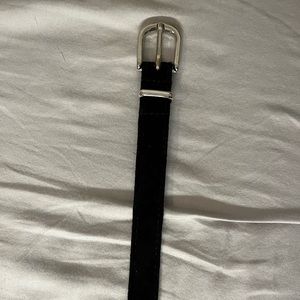 Black Velvet Belt With Silver Accents for Young Girls